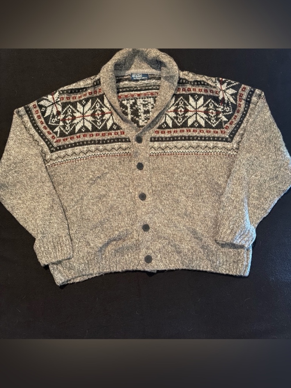 Polo Ralph Lauren Cotton Cashmere Heavy Cardigan Sweater - with Nordic Snowflake